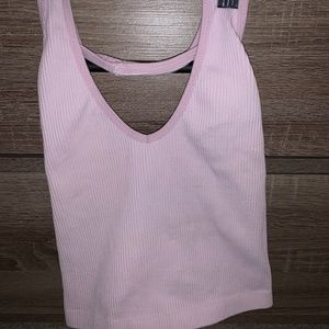 Ribbed Lilac Cropped Halter Top